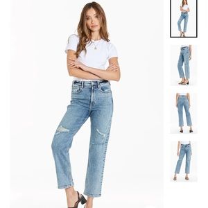 NWT dear John 90s ultra high raise straight sz 27 with distressing